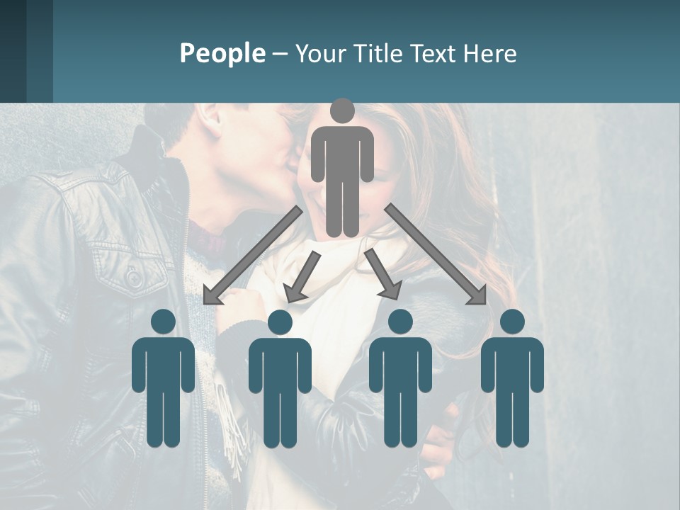 A Man And A Woman Kissing In Front Of A Wall PowerPoint Template