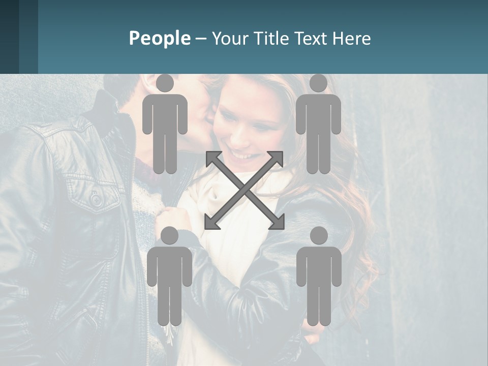 A Man And A Woman Kissing In Front Of A Wall PowerPoint Template