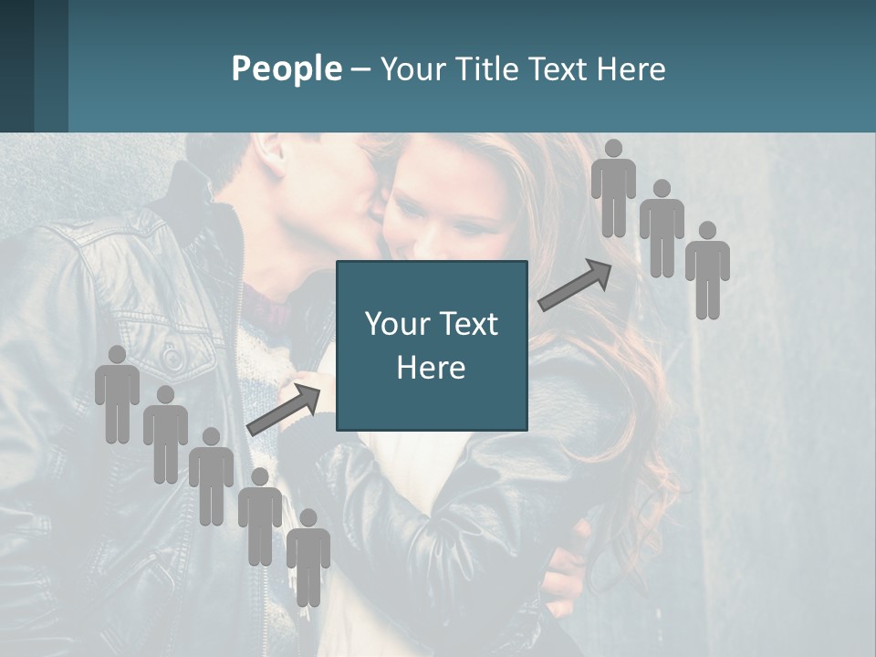 A Man And A Woman Kissing In Front Of A Wall PowerPoint Template