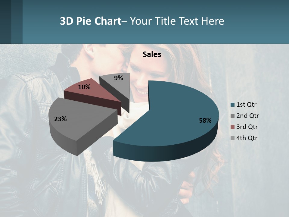 A Man And A Woman Kissing In Front Of A Wall PowerPoint Template