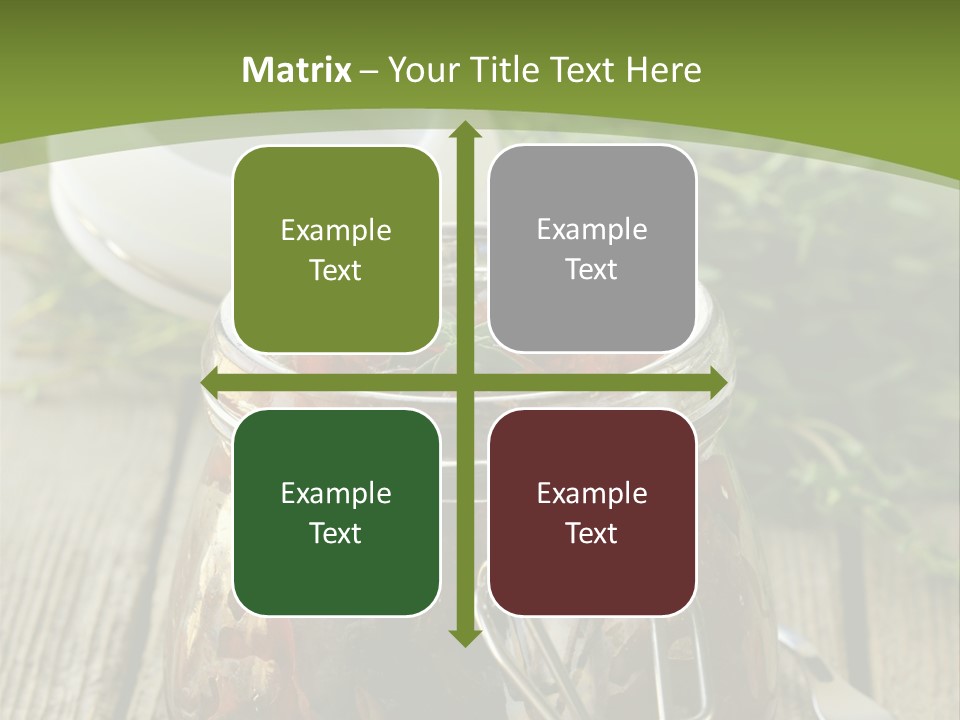 A Jar Filled With Food Sitting On Top Of A Wooden Table PowerPoint Template