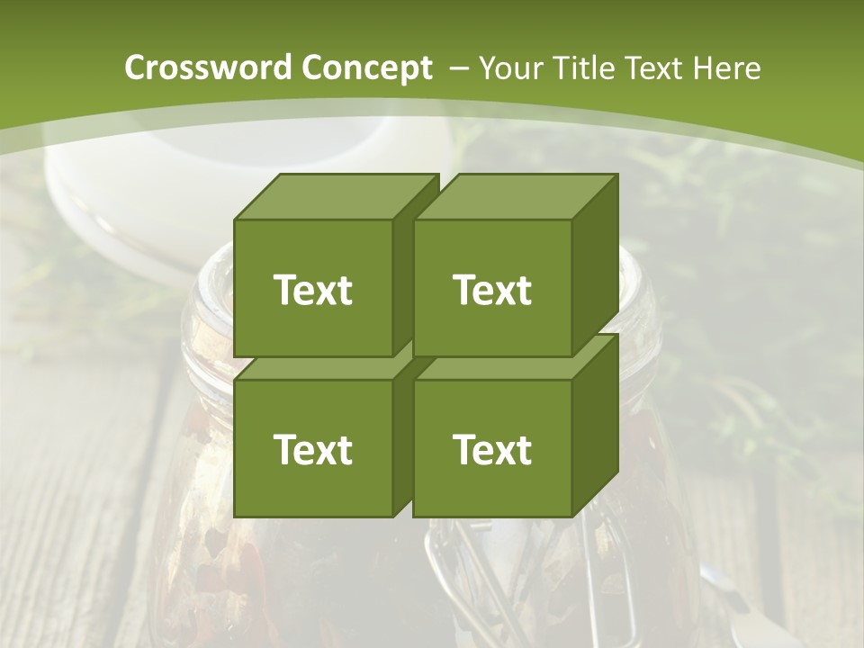A Jar Filled With Food Sitting On Top Of A Wooden Table PowerPoint Template