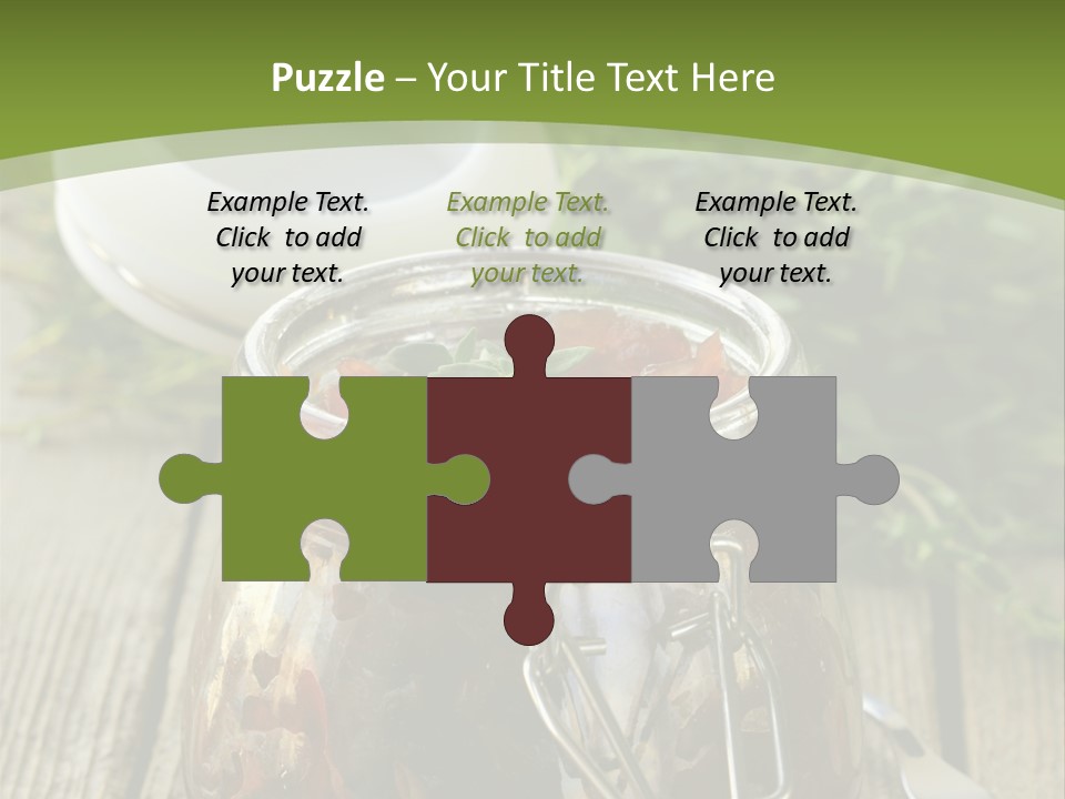 A Jar Filled With Food Sitting On Top Of A Wooden Table PowerPoint Template