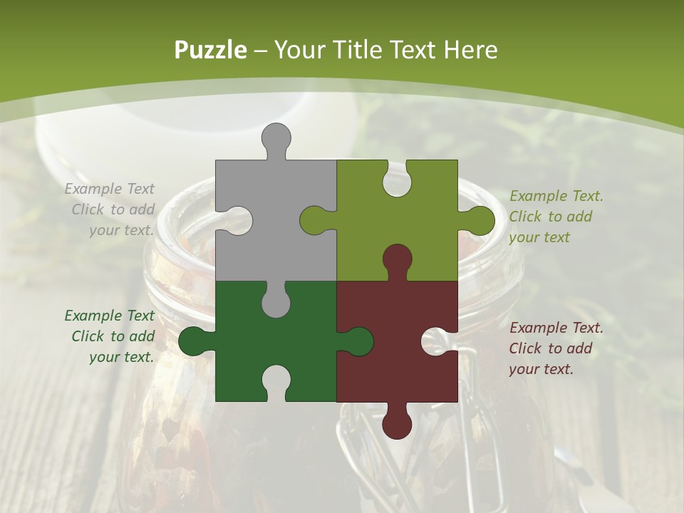 A Jar Filled With Food Sitting On Top Of A Wooden Table PowerPoint Template