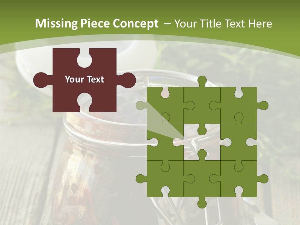 A Jar Filled With Food Sitting On Top Of A Wooden Table PowerPoint Template