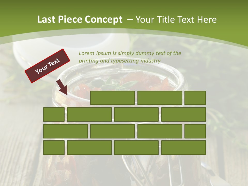 A Jar Filled With Food Sitting On Top Of A Wooden Table PowerPoint Template