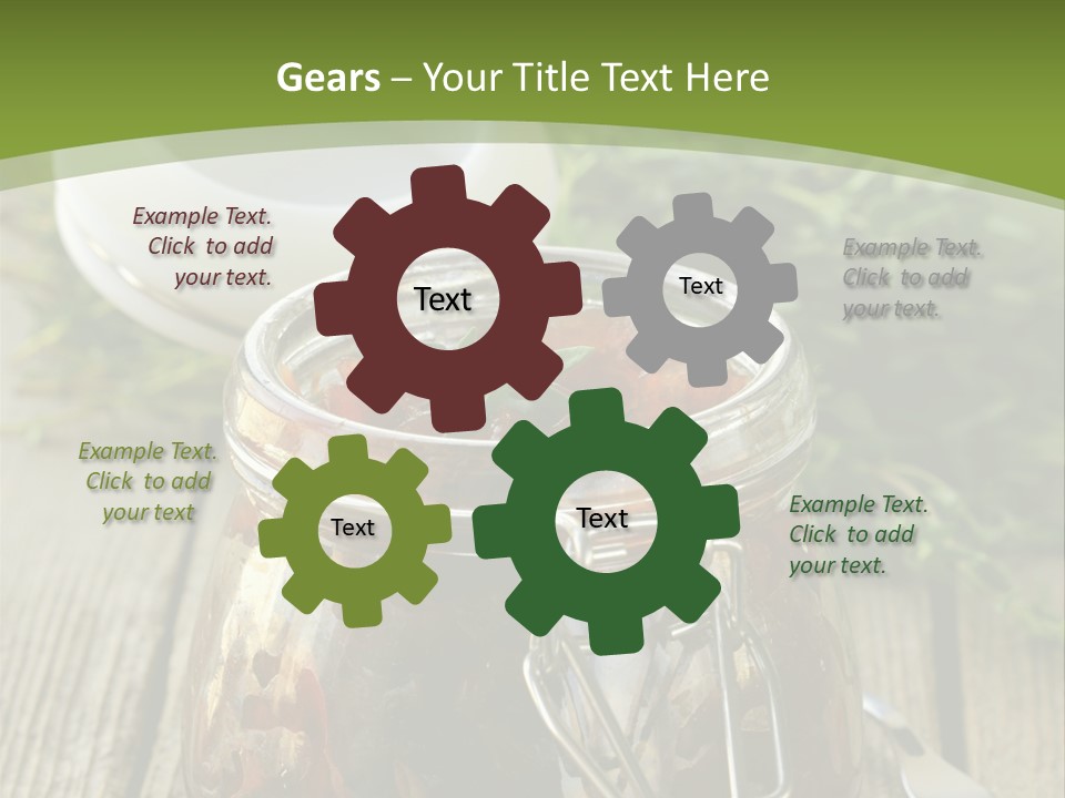 A Jar Filled With Food Sitting On Top Of A Wooden Table PowerPoint Template