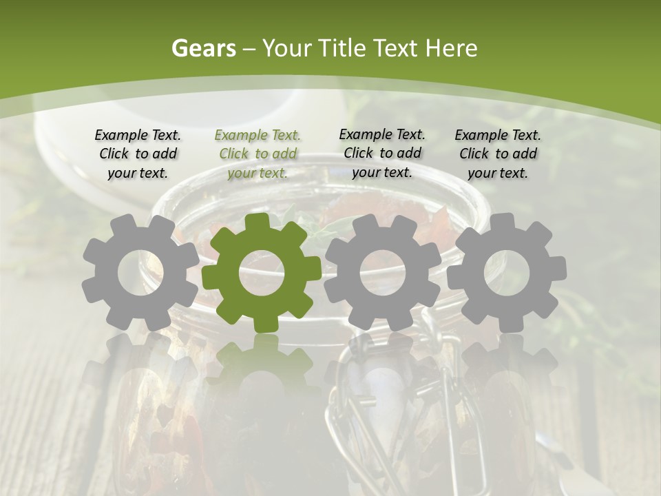 A Jar Filled With Food Sitting On Top Of A Wooden Table PowerPoint Template