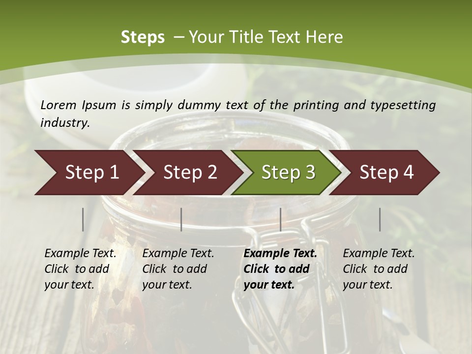 A Jar Filled With Food Sitting On Top Of A Wooden Table PowerPoint Template