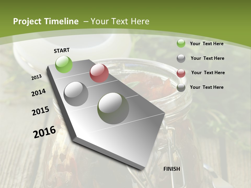 A Jar Filled With Food Sitting On Top Of A Wooden Table PowerPoint Template