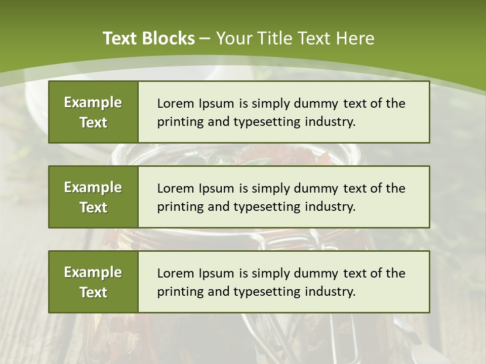 A Jar Filled With Food Sitting On Top Of A Wooden Table PowerPoint Template