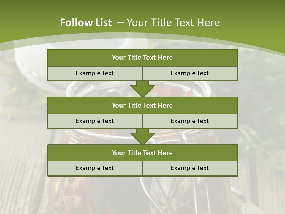 A Jar Filled With Food Sitting On Top Of A Wooden Table PowerPoint Template