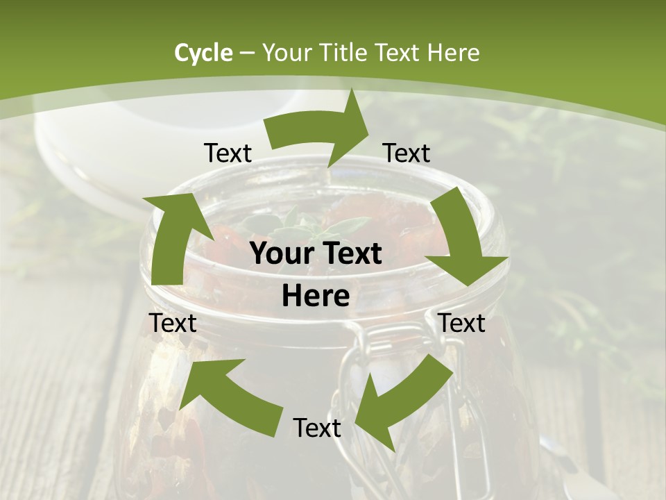 A Jar Filled With Food Sitting On Top Of A Wooden Table PowerPoint Template