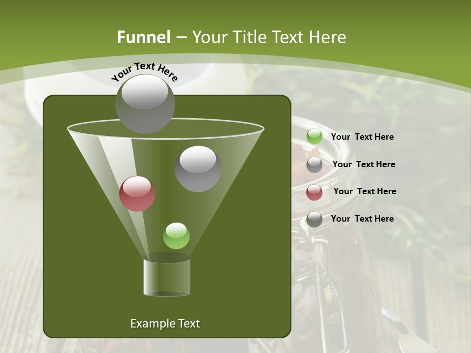 A Jar Filled With Food Sitting On Top Of A Wooden Table PowerPoint Template