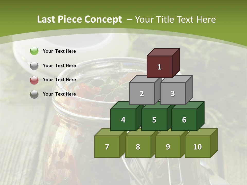 A Jar Filled With Food Sitting On Top Of A Wooden Table PowerPoint Template