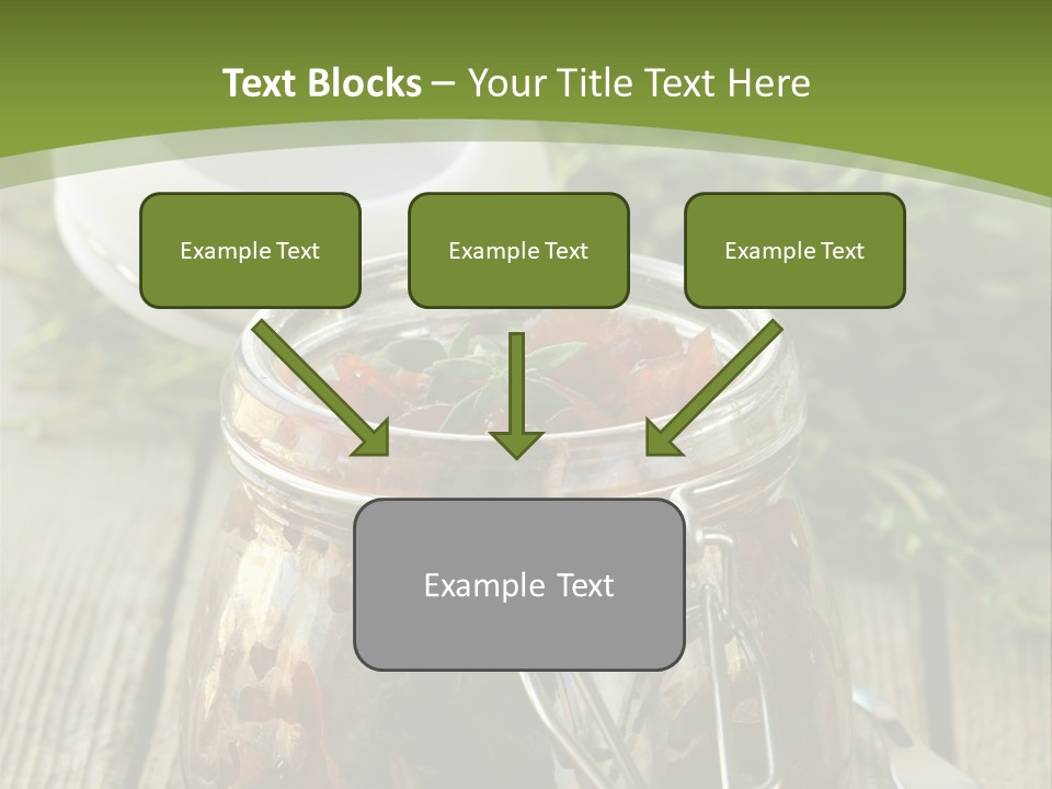 A Jar Filled With Food Sitting On Top Of A Wooden Table PowerPoint Template