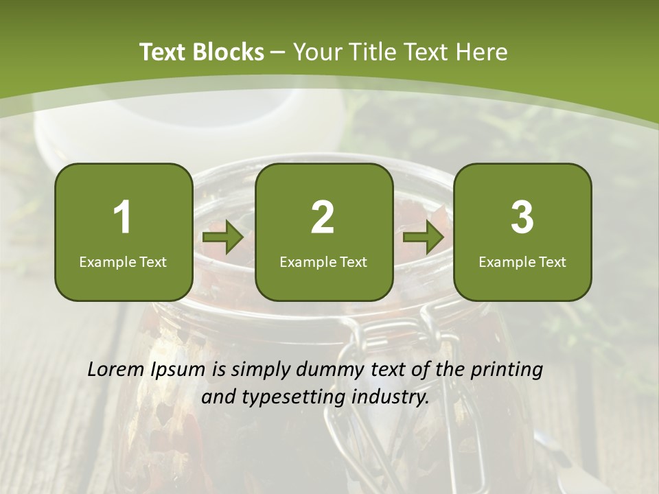 A Jar Filled With Food Sitting On Top Of A Wooden Table PowerPoint Template