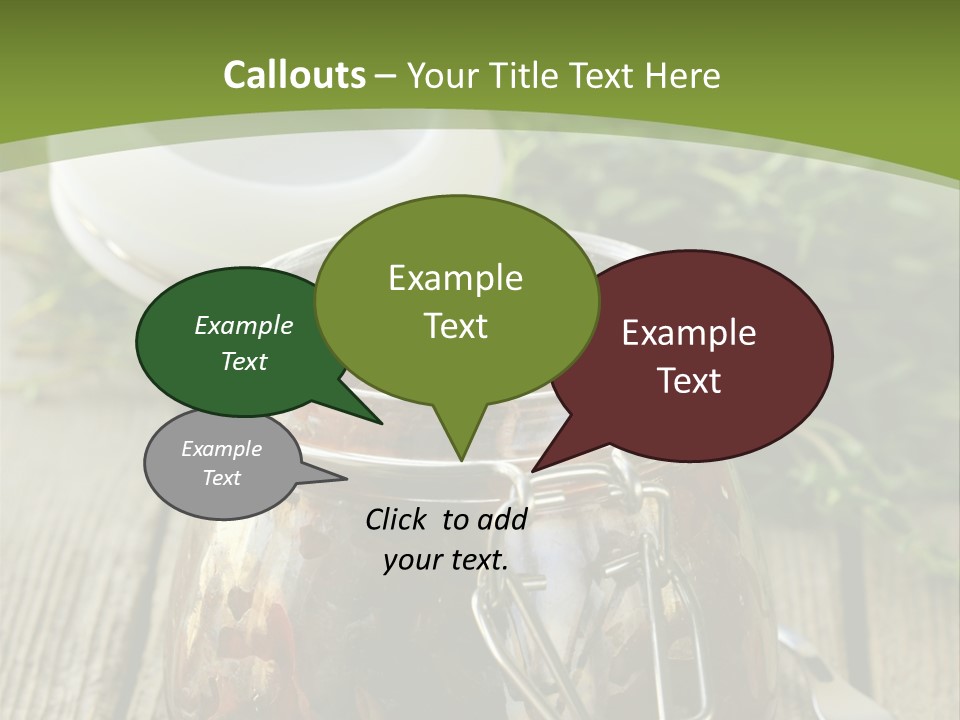 A Jar Filled With Food Sitting On Top Of A Wooden Table PowerPoint Template