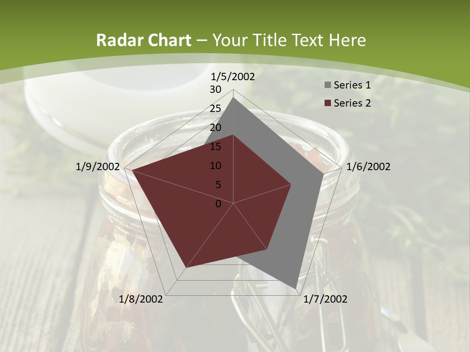 A Jar Filled With Food Sitting On Top Of A Wooden Table PowerPoint Template
