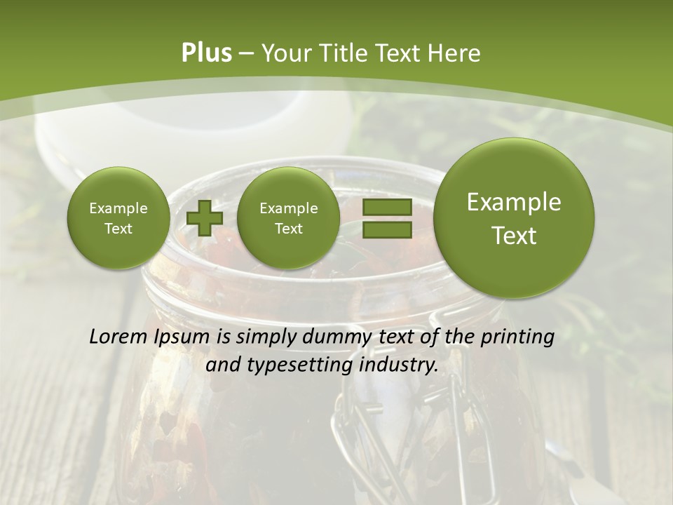 A Jar Filled With Food Sitting On Top Of A Wooden Table PowerPoint Template