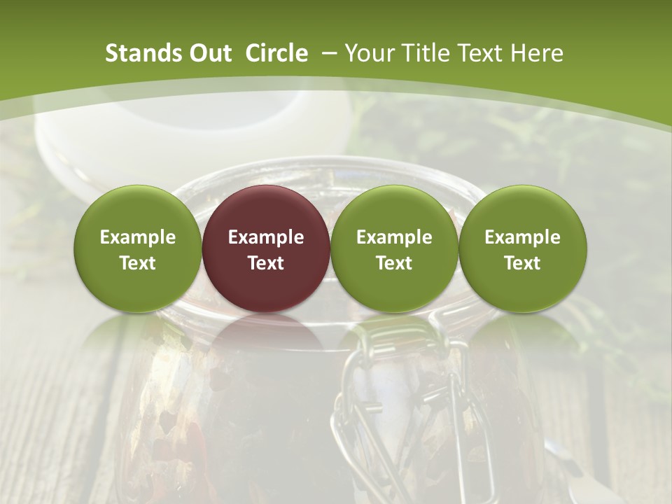 A Jar Filled With Food Sitting On Top Of A Wooden Table PowerPoint Template