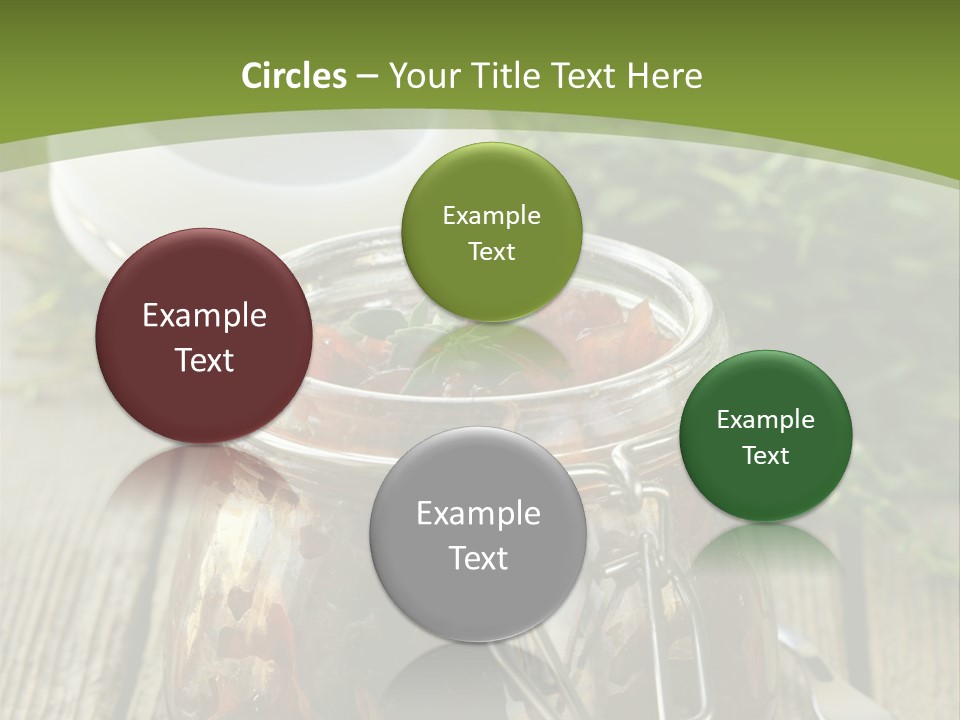 A Jar Filled With Food Sitting On Top Of A Wooden Table PowerPoint Template