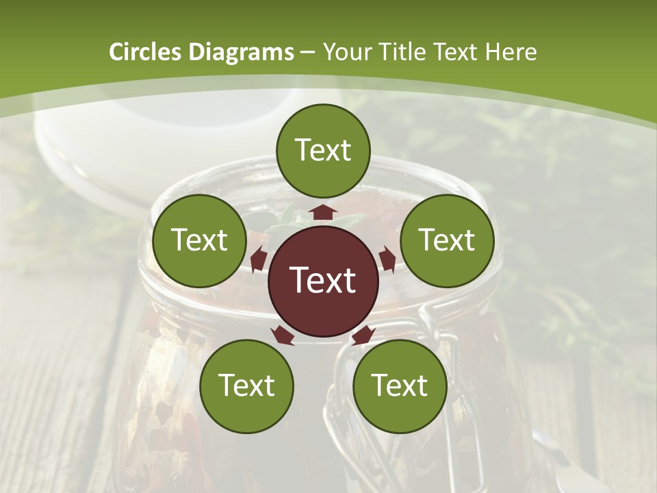 A Jar Filled With Food Sitting On Top Of A Wooden Table PowerPoint Template