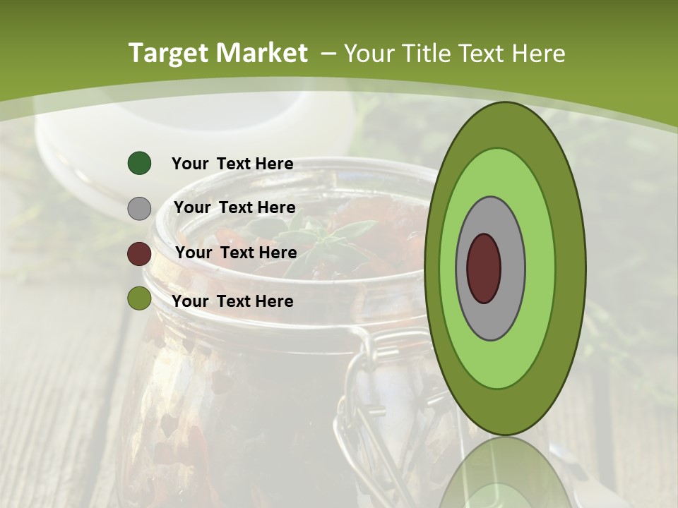 A Jar Filled With Food Sitting On Top Of A Wooden Table PowerPoint Template