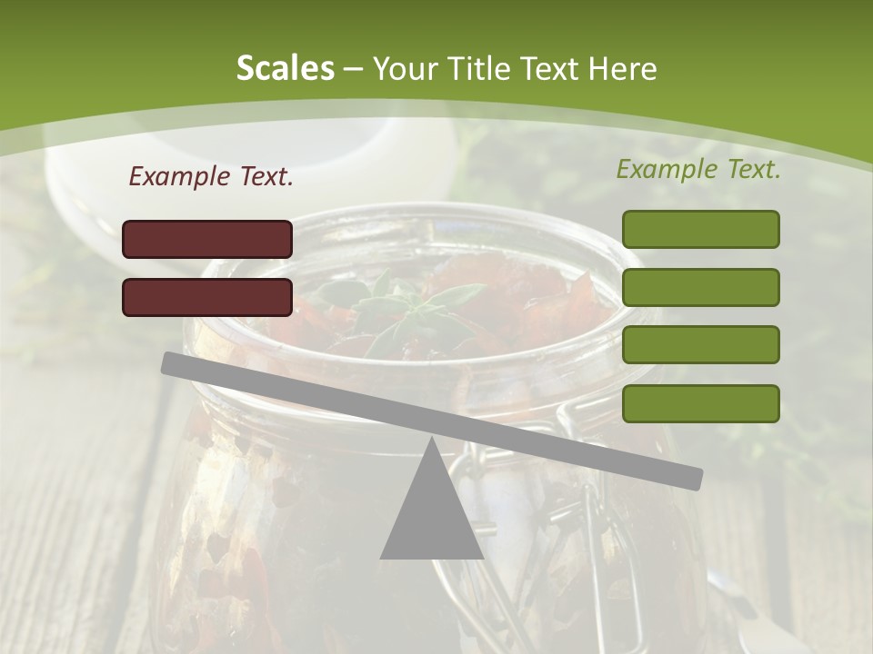 A Jar Filled With Food Sitting On Top Of A Wooden Table PowerPoint Template