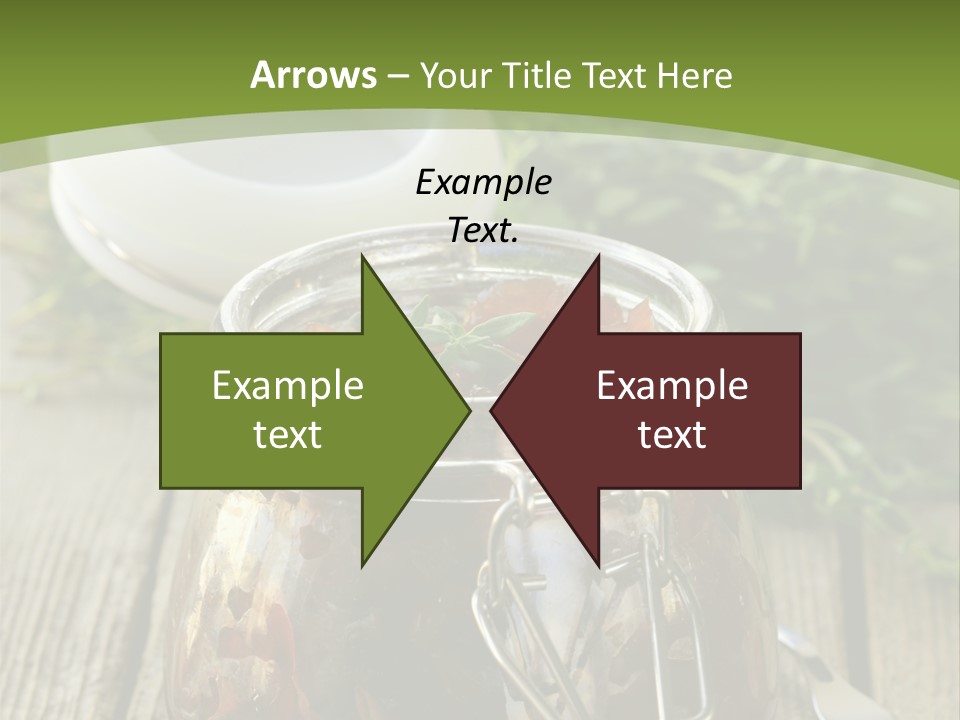 A Jar Filled With Food Sitting On Top Of A Wooden Table PowerPoint Template