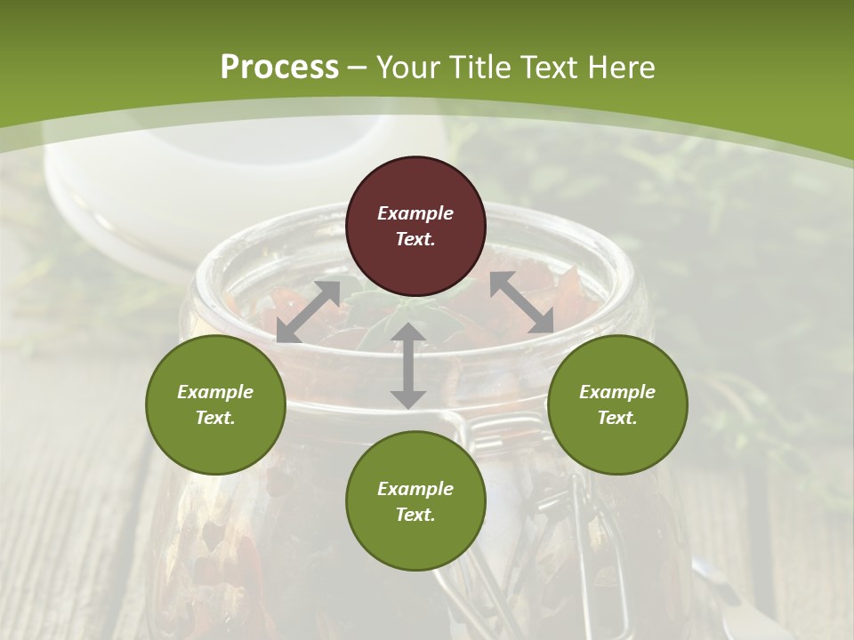 A Jar Filled With Food Sitting On Top Of A Wooden Table PowerPoint Template