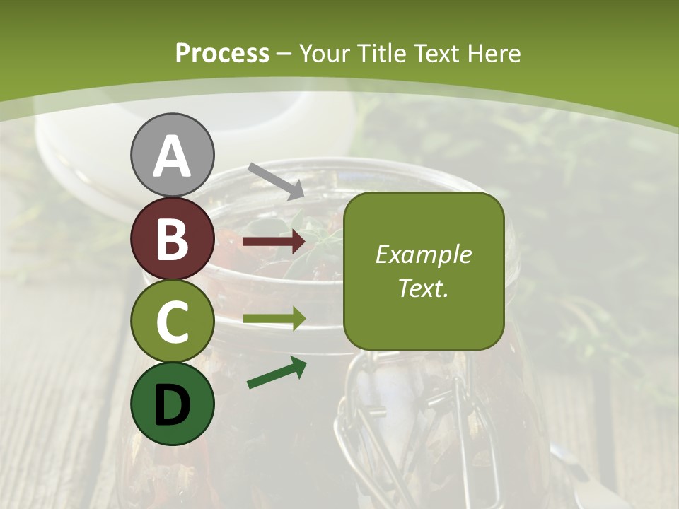 A Jar Filled With Food Sitting On Top Of A Wooden Table PowerPoint Template