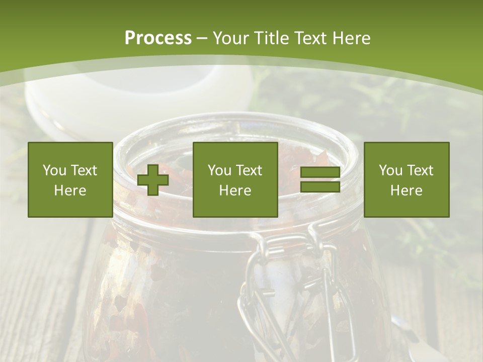A Jar Filled With Food Sitting On Top Of A Wooden Table PowerPoint Template