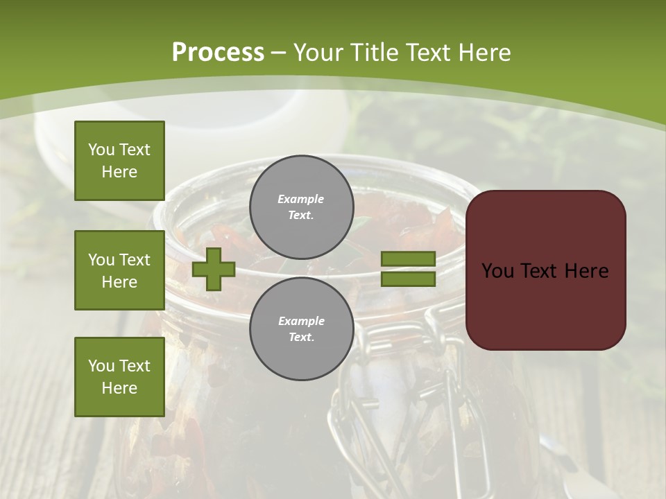 A Jar Filled With Food Sitting On Top Of A Wooden Table PowerPoint Template