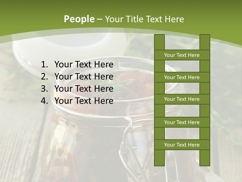 A Jar Filled With Food Sitting On Top Of A Wooden Table PowerPoint Template