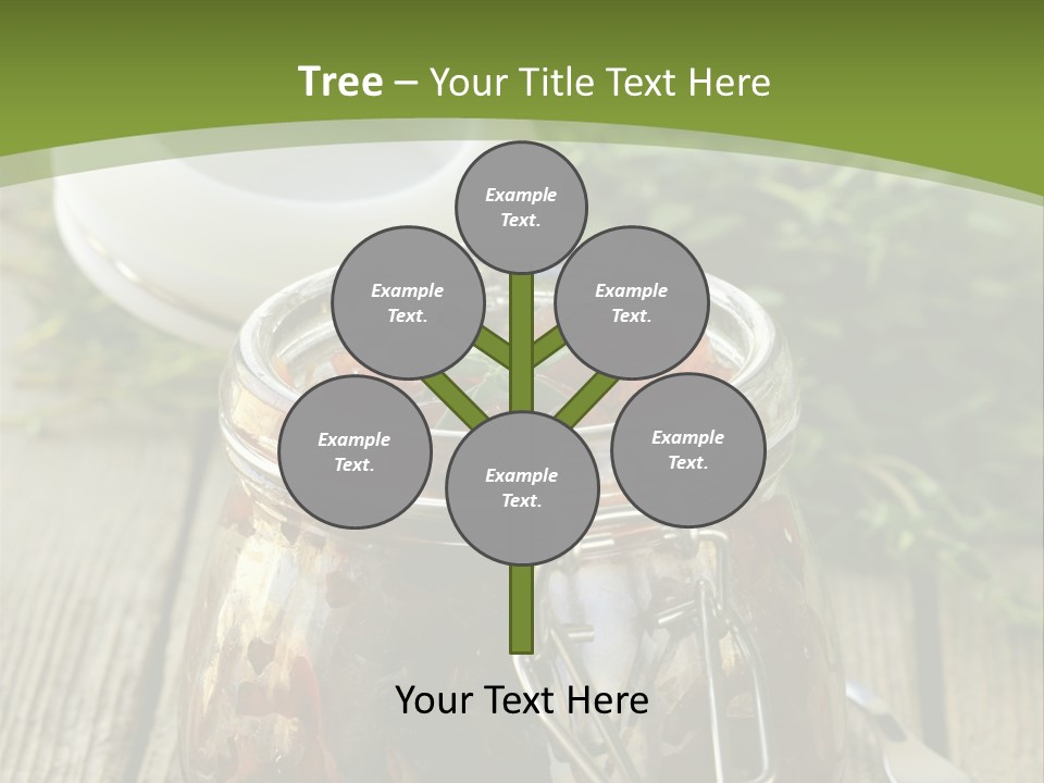 A Jar Filled With Food Sitting On Top Of A Wooden Table PowerPoint Template