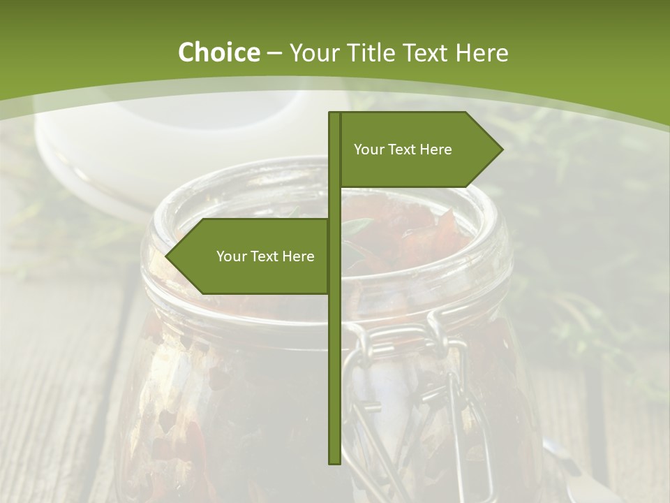 A Jar Filled With Food Sitting On Top Of A Wooden Table PowerPoint Template