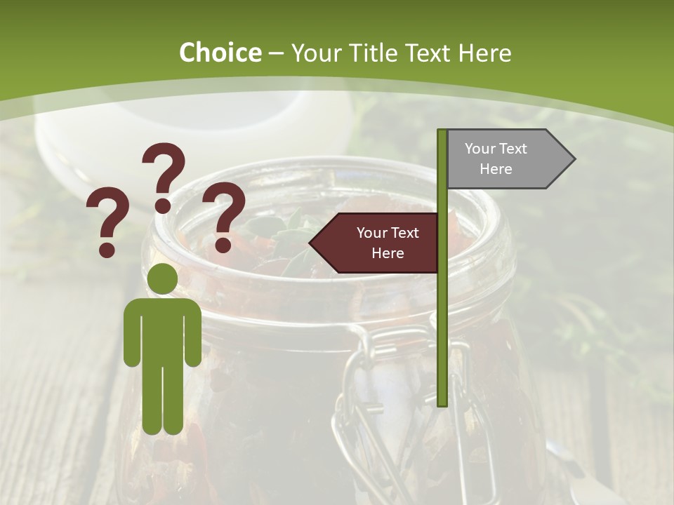A Jar Filled With Food Sitting On Top Of A Wooden Table PowerPoint Template