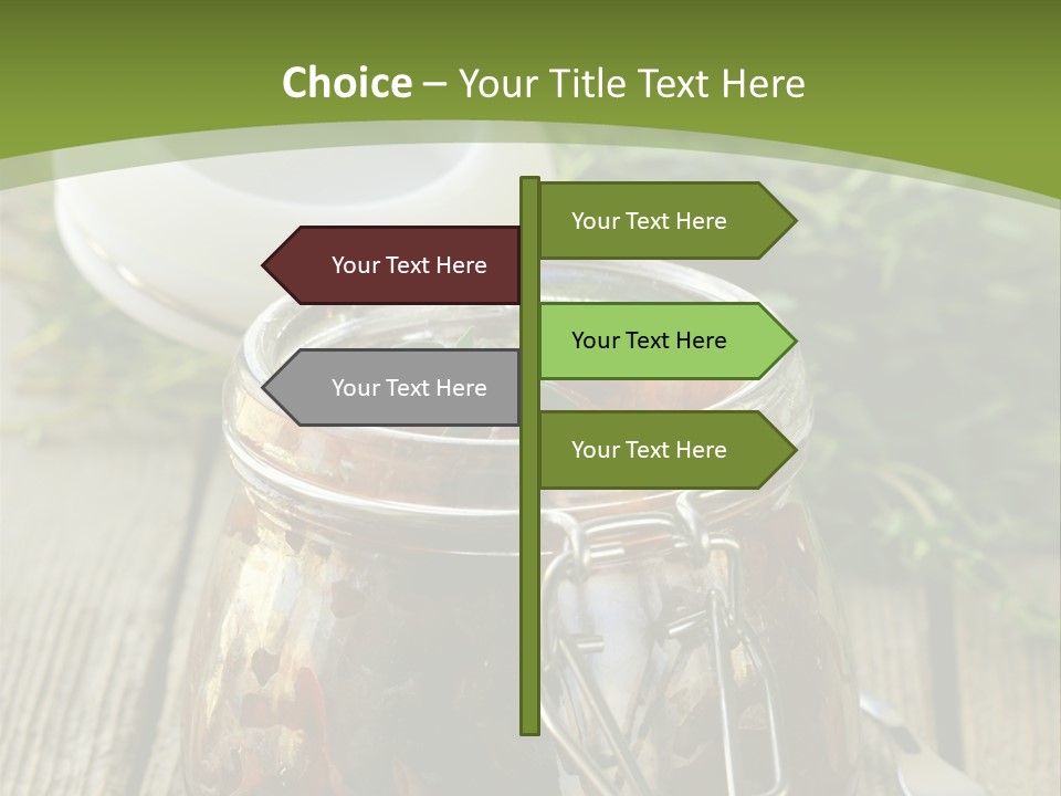 A Jar Filled With Food Sitting On Top Of A Wooden Table PowerPoint Template