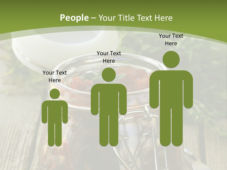 A Jar Filled With Food Sitting On Top Of A Wooden Table PowerPoint Template