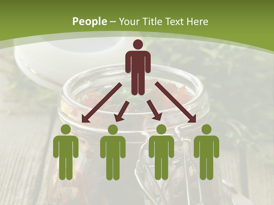 A Jar Filled With Food Sitting On Top Of A Wooden Table PowerPoint Template