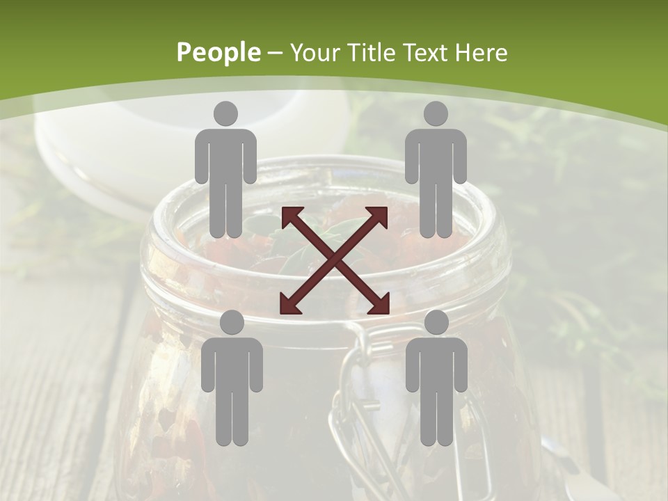 A Jar Filled With Food Sitting On Top Of A Wooden Table PowerPoint Template