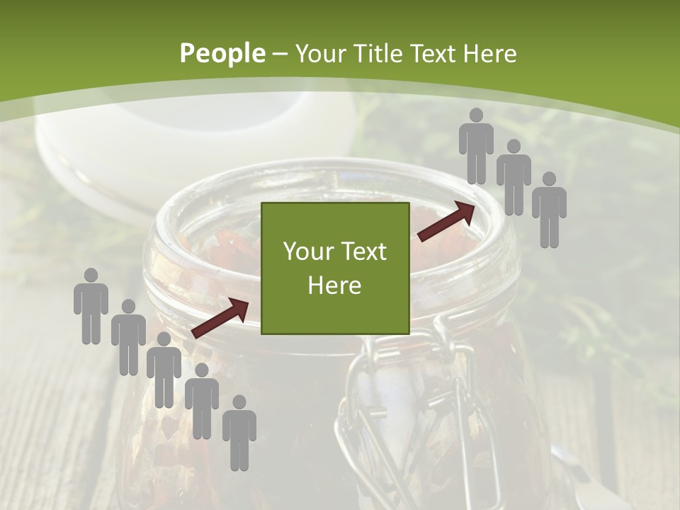 A Jar Filled With Food Sitting On Top Of A Wooden Table PowerPoint Template