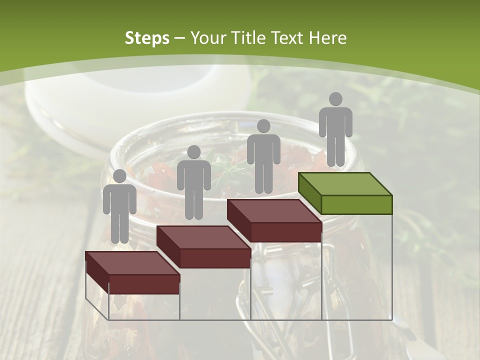 A Jar Filled With Food Sitting On Top Of A Wooden Table PowerPoint Template