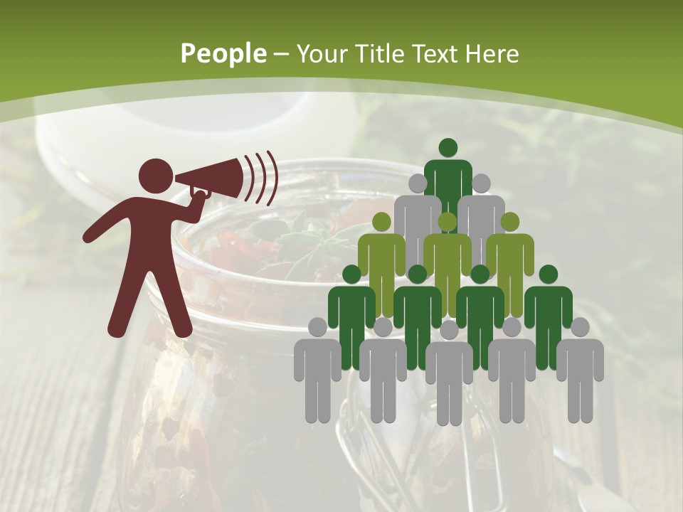 A Jar Filled With Food Sitting On Top Of A Wooden Table PowerPoint Template