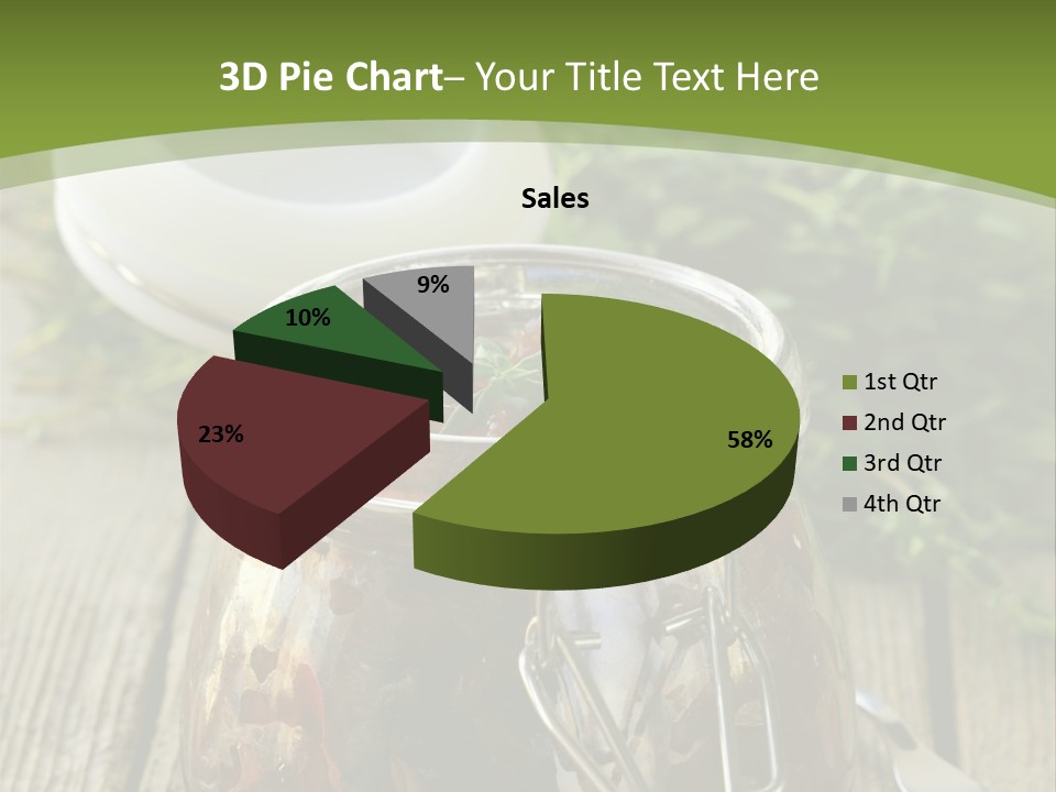 A Jar Filled With Food Sitting On Top Of A Wooden Table PowerPoint Template