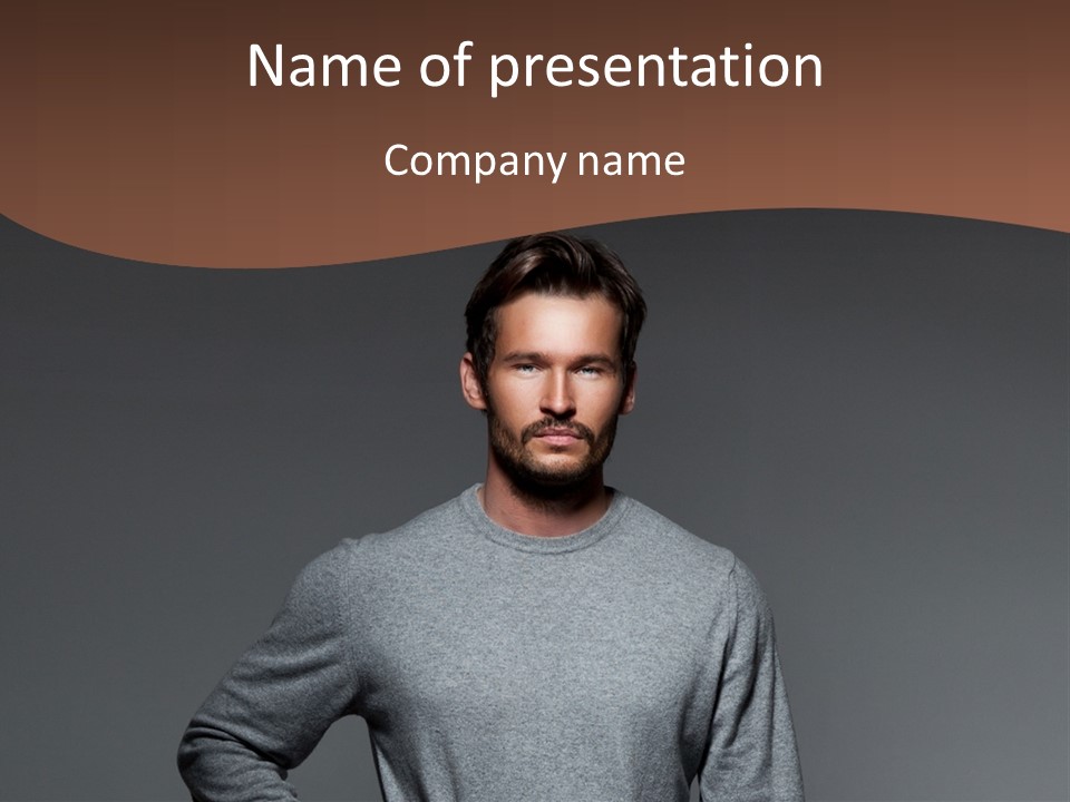 A Man Standing With His Hands On His Hips PowerPoint Template