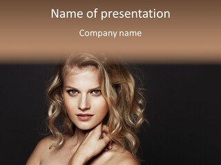 A Woman Posing For A Picture With Her Hand On Her Chest PowerPoint Template