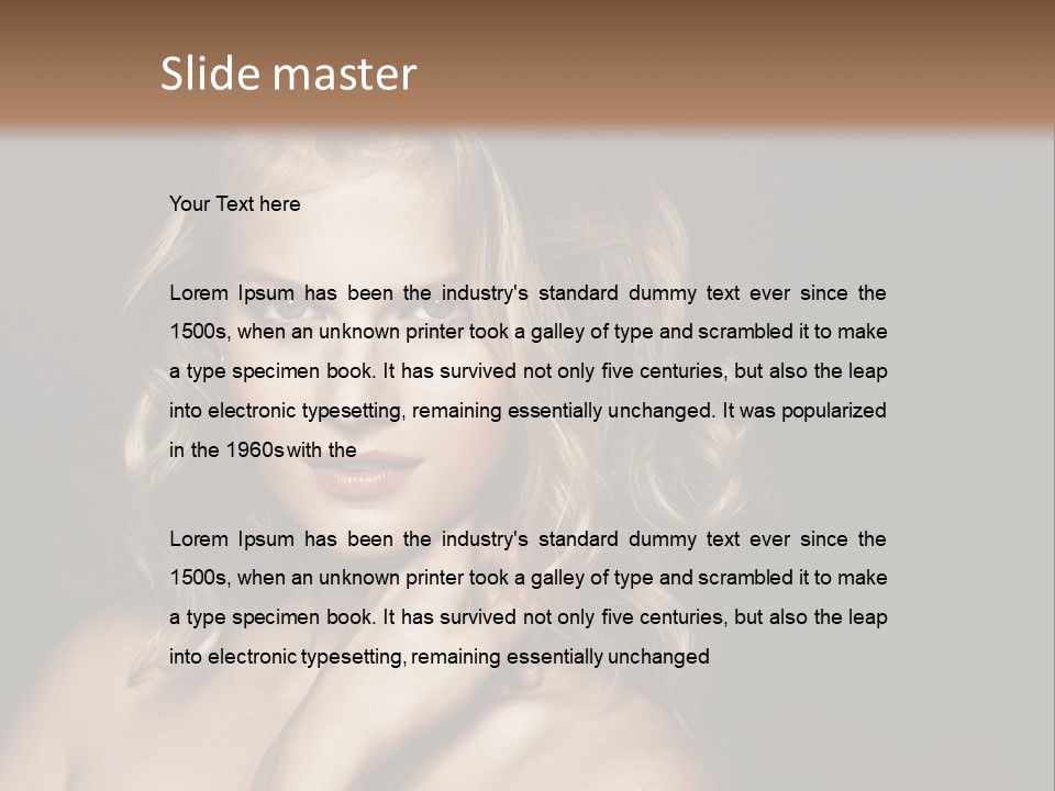 A Woman Posing For A Picture With Her Hand On Her Chest PowerPoint Template