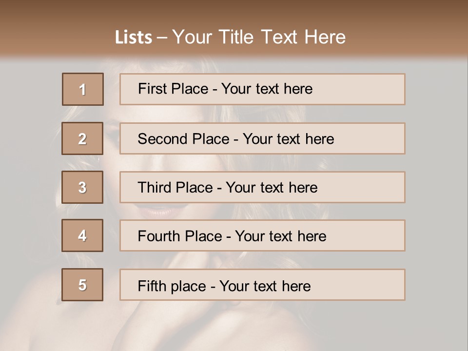 A Woman Posing For A Picture With Her Hand On Her Chest PowerPoint Template